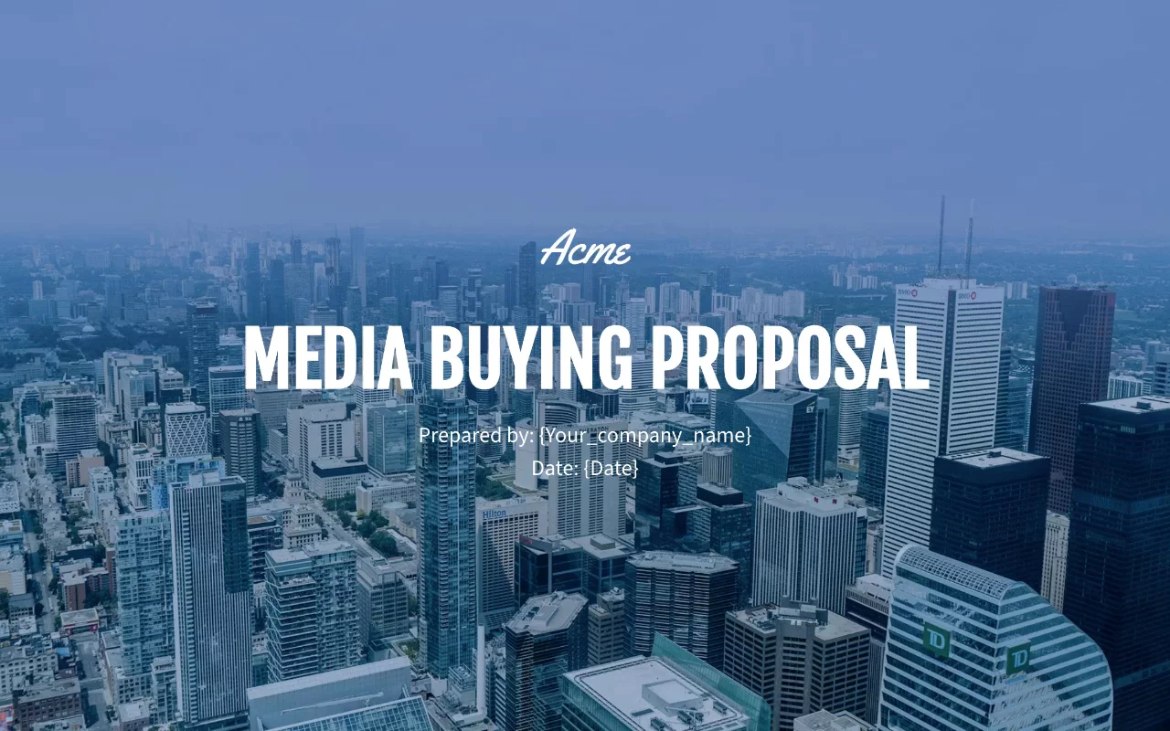 Preview of Media Buying Proposal Template